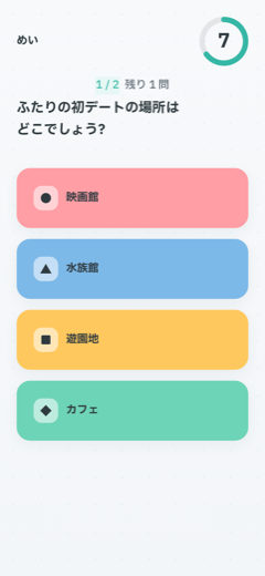 ゲストのスマホに表示された回答画面